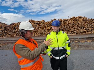Biomass terminal with railway connection